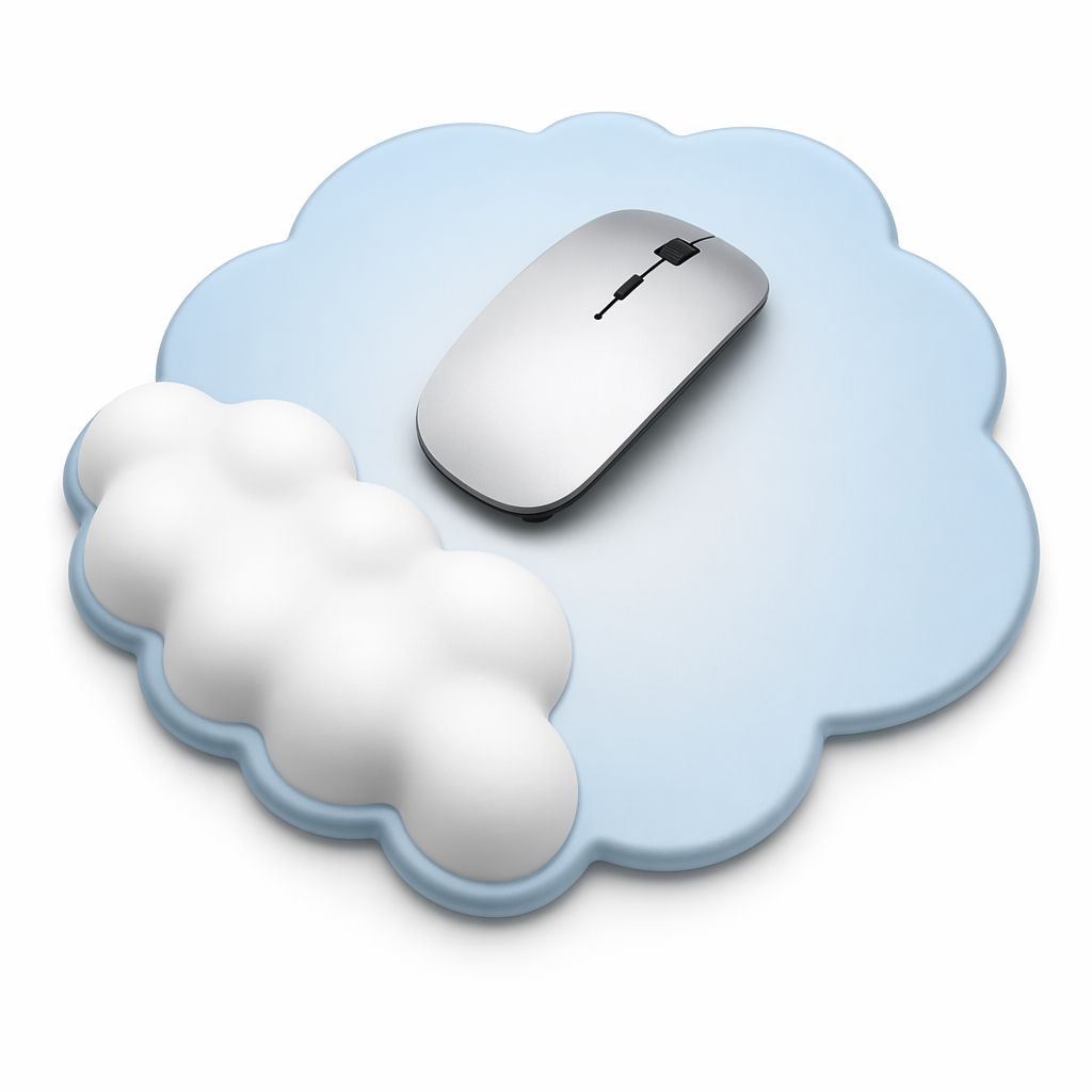 Cloud Mouse Pad with Wrist Support Sky Blue