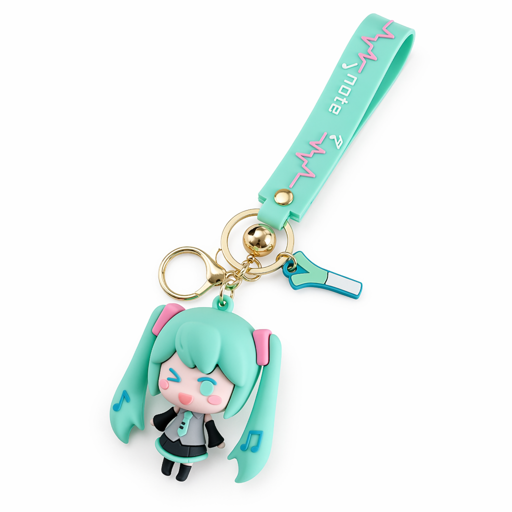 Adorable Miku Keychains with Pastel Charm Green