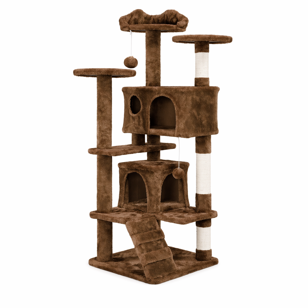 Sisal Rope Cat Tower for Climbing Brown