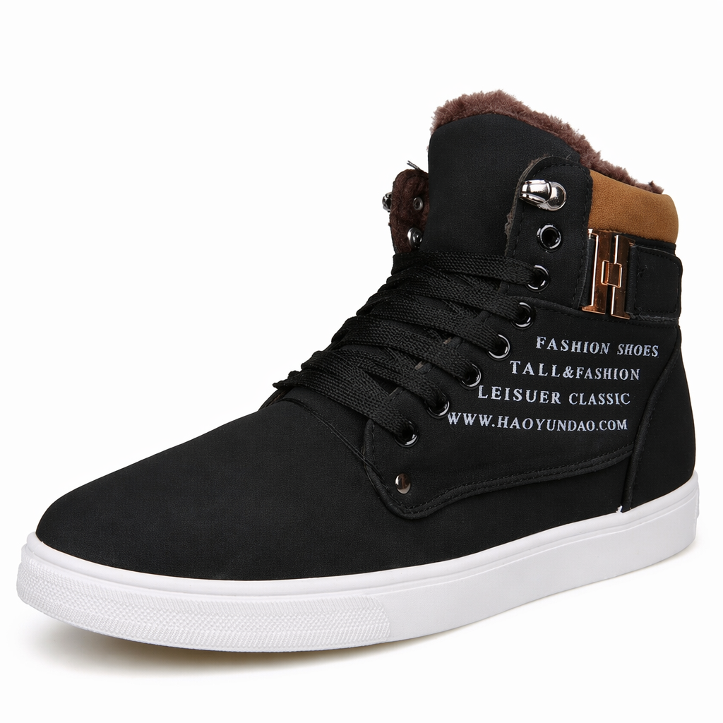 Black Lace Up Sneaker Boots for Men Default