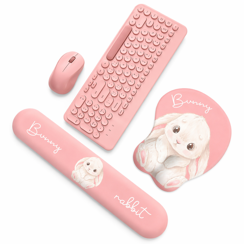 Bunny Mouse Pad & Keyboard Wrist Rest Default