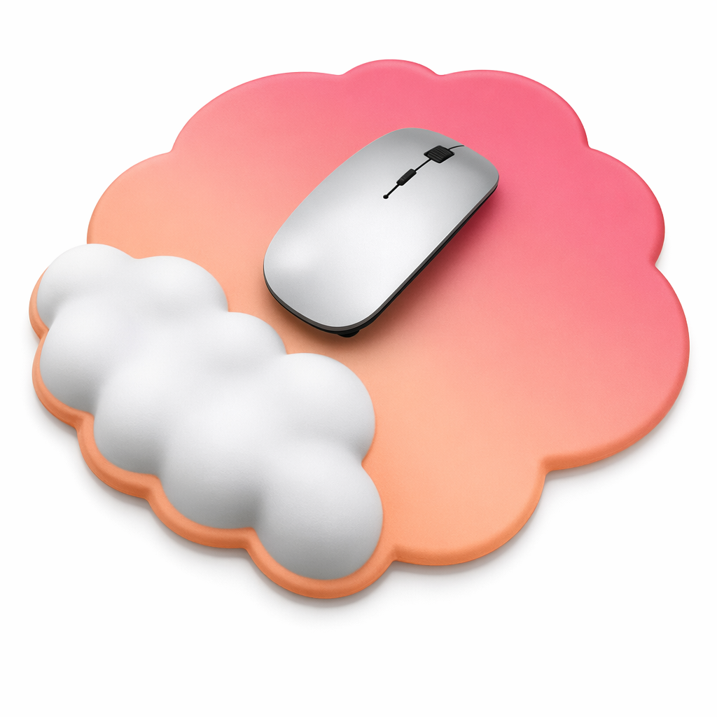 Cloud Mouse Pad with Wrist Support Red