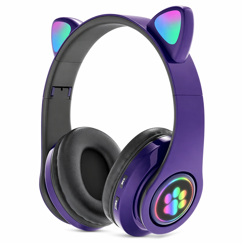 Kitty Bluetooth Headset: Colors, HiFi, Mic Purple