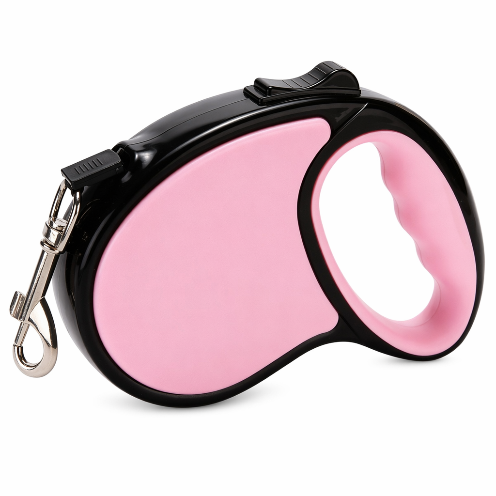5-Meter Long Retractable Leash for Dogs made of Nylon Pink
