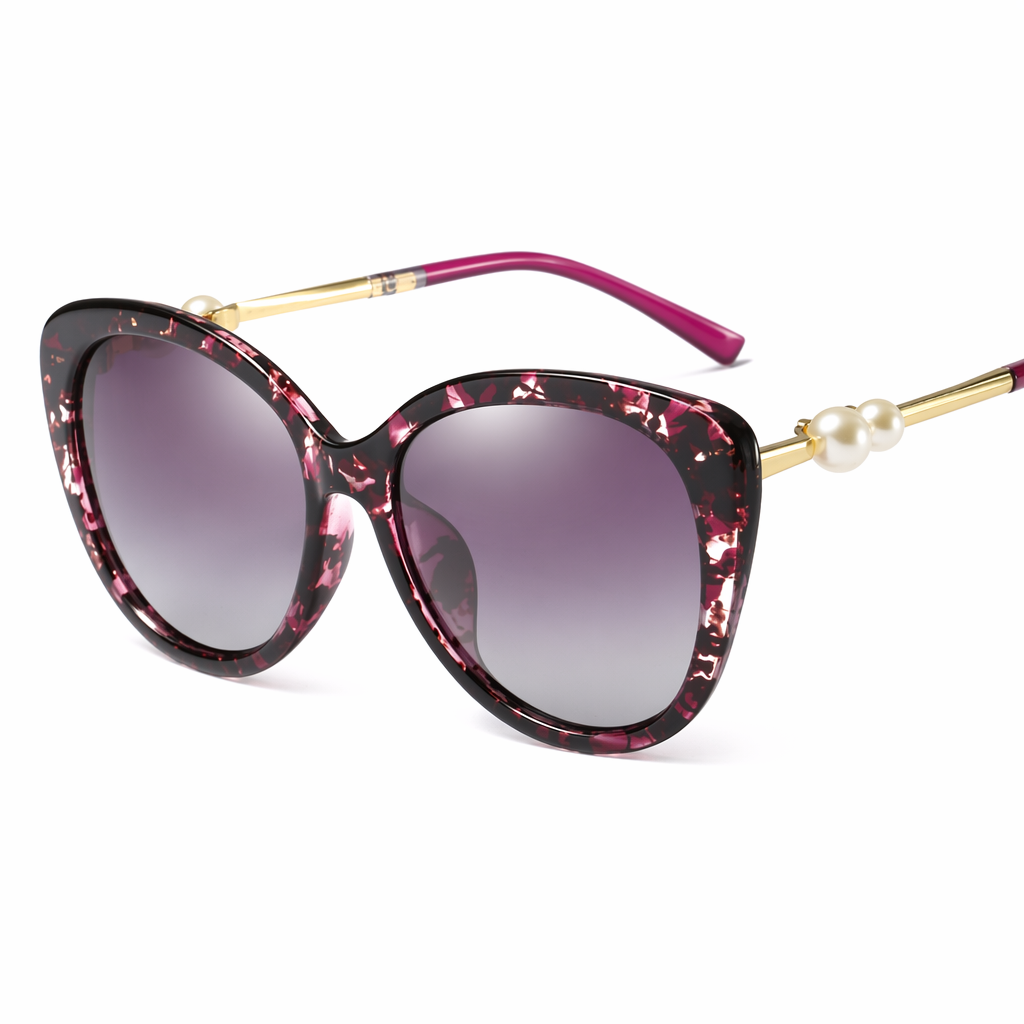 Pearl-Embellished Marble Sunglasses for Women Default