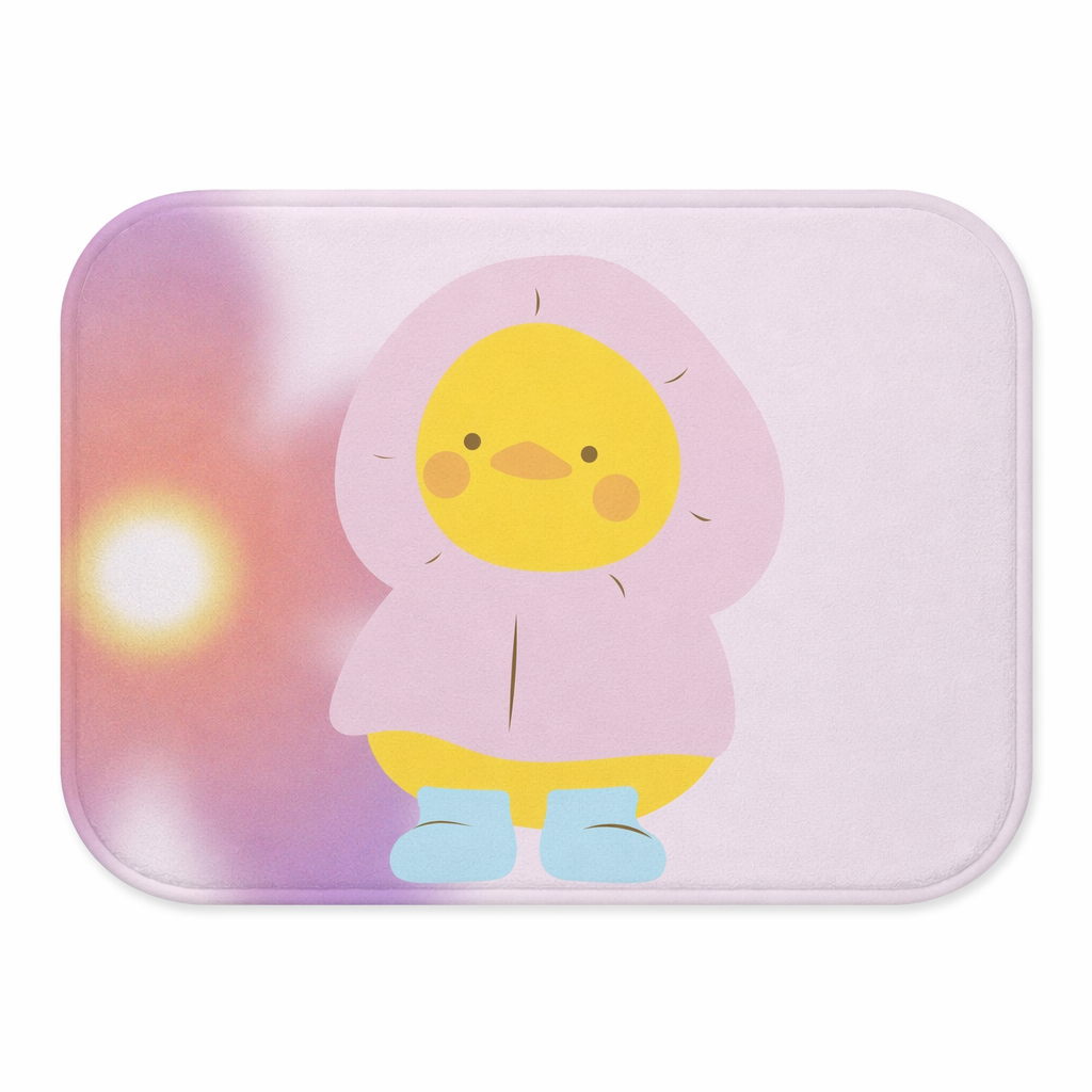 Cute Infant Duck in Rain Outfit Bath Rug Default
