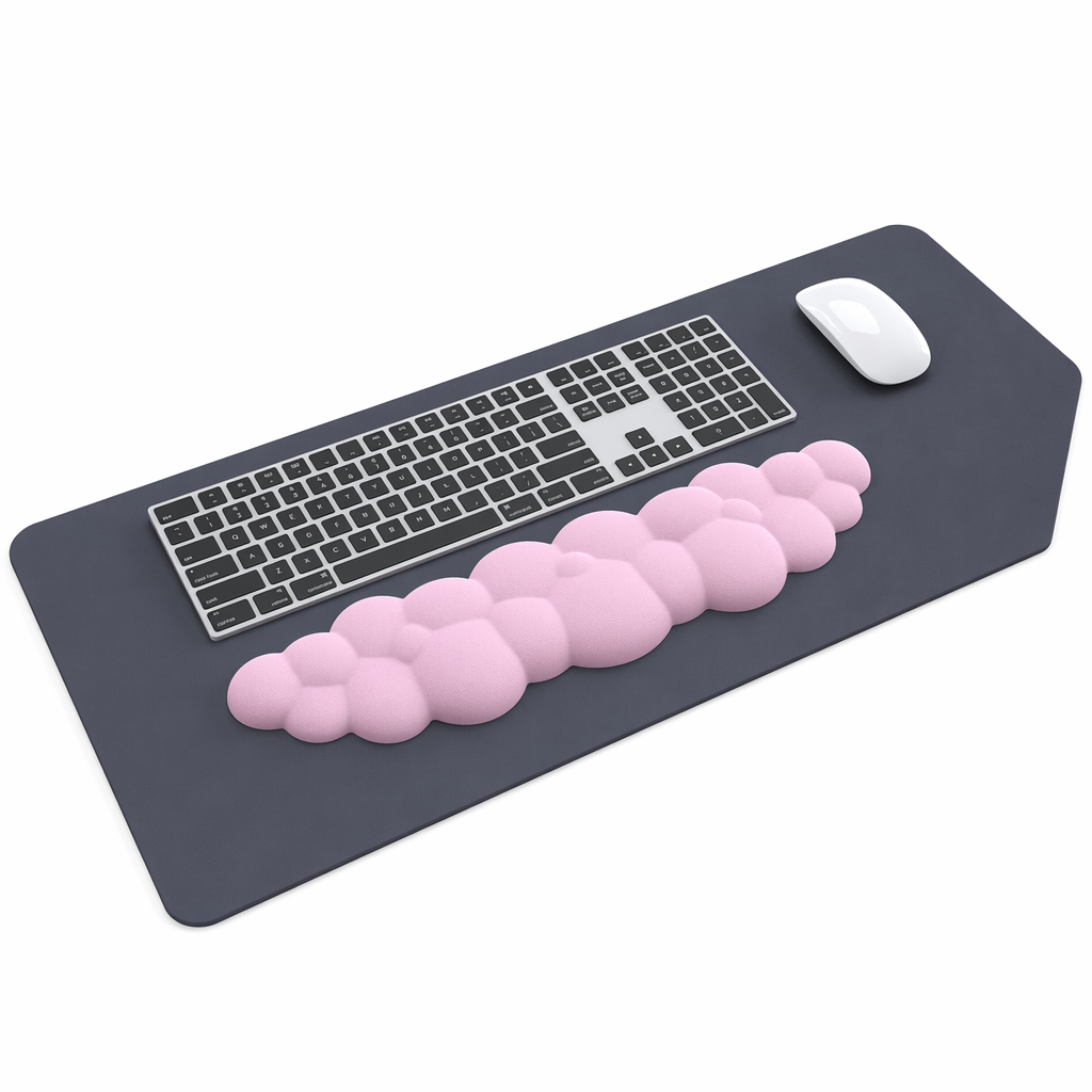 Memory Foam Mousepad with Wrist Support Pink
