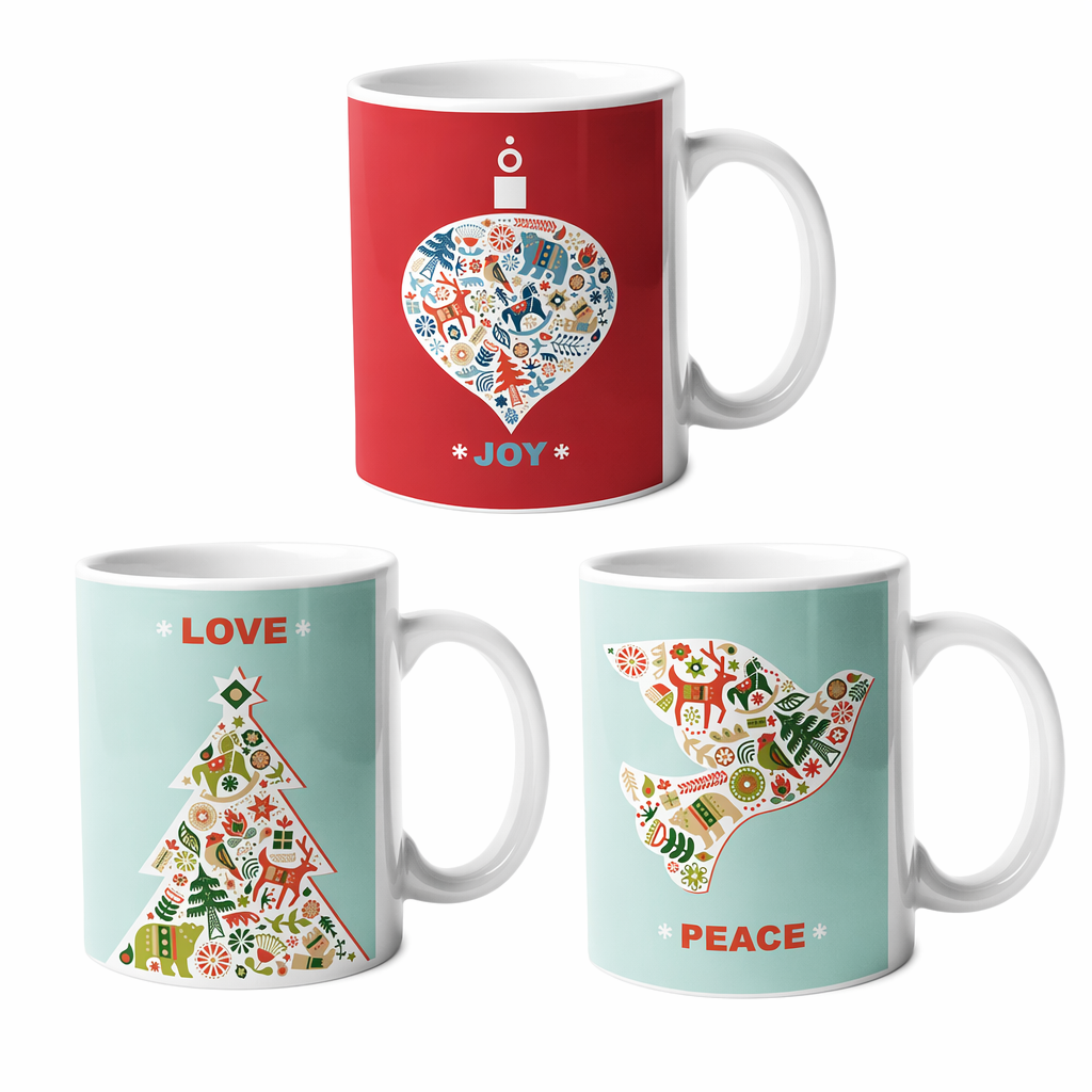 Holiday Mug Set: Bringing Joy, Love, and Peace to Your Coffee and Tea Rituals Default
