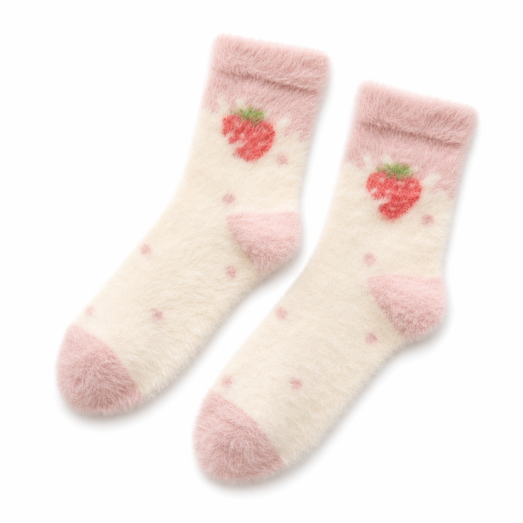 Fluffy Fairy Tale Socks Collection Big strawberry