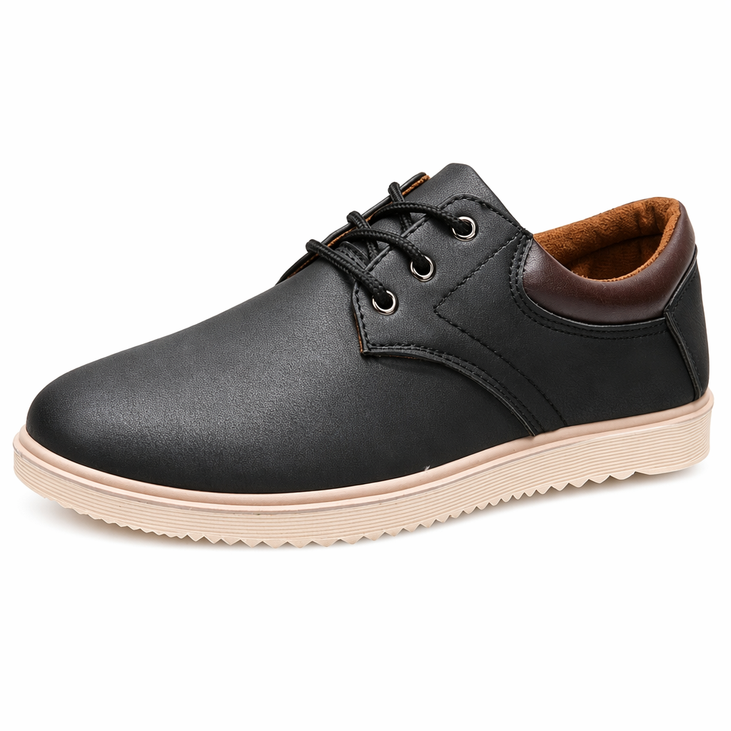 Casual Oxford Sneakers for Men Black - White Soles