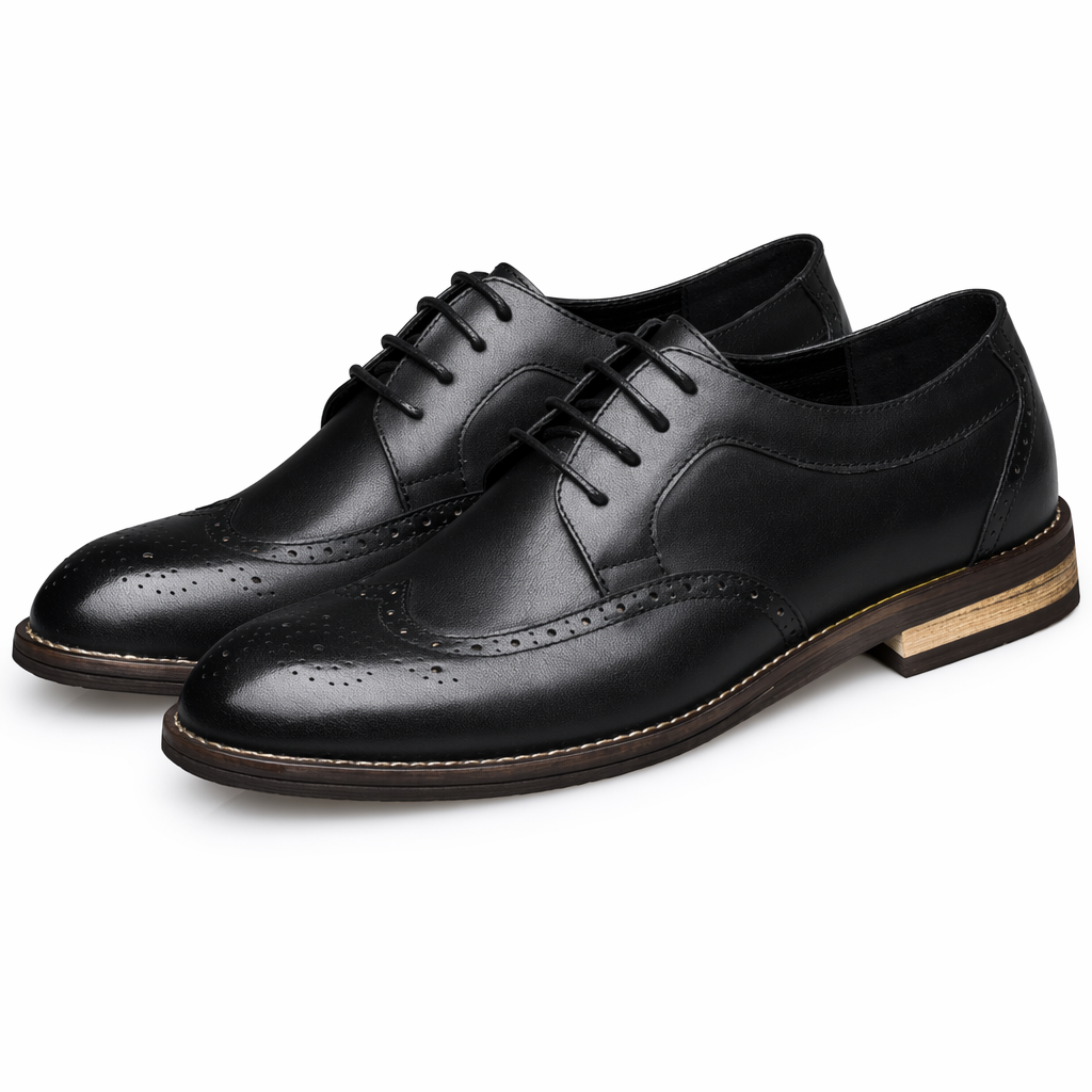 Timeless Brogue Style Men's Oxford Shoes Black