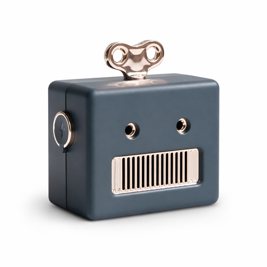 Mini Vintage Bot Wireless Speaker with Mic Blue