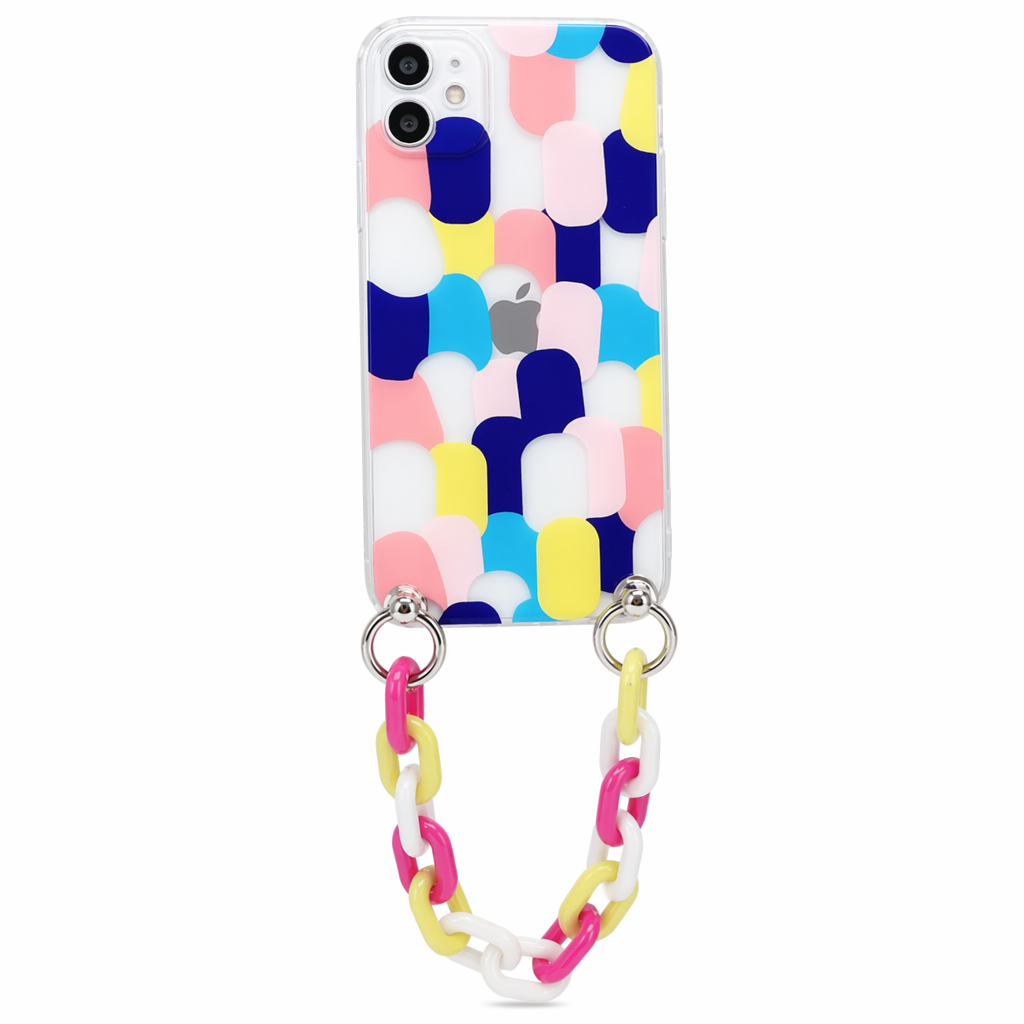 Colorful iPhone Case with Bracelet Chain - A Vibrant and Stylish Phone Accessory E