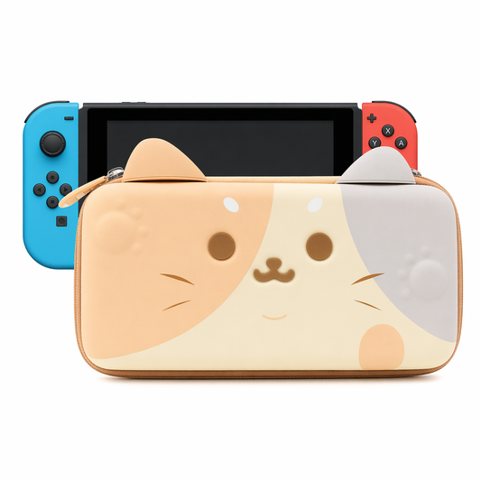 Cute Cat Nintendo Switch Case Beige