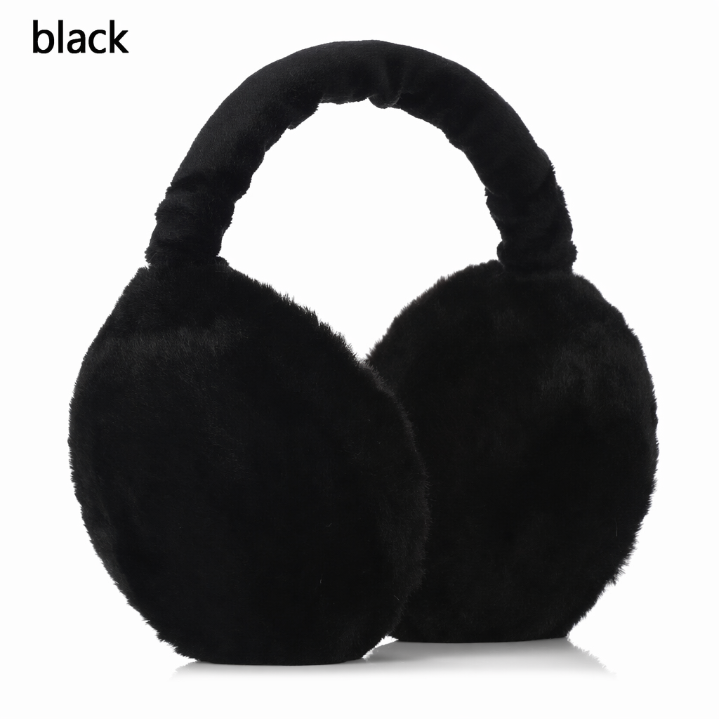 Fuzzy Ear Warmers for Winter Black