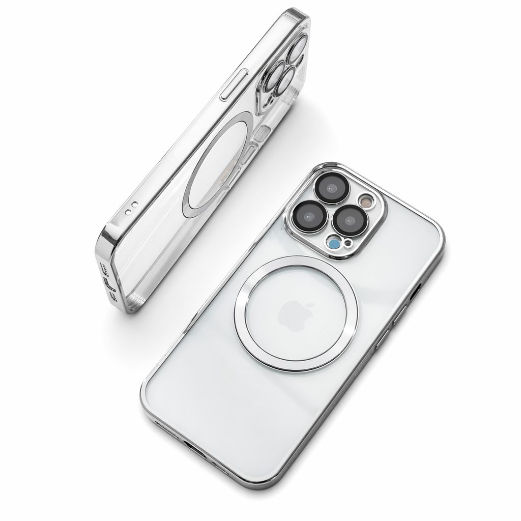 Clear Wireless Charging-Compatible iPhone Case Silver