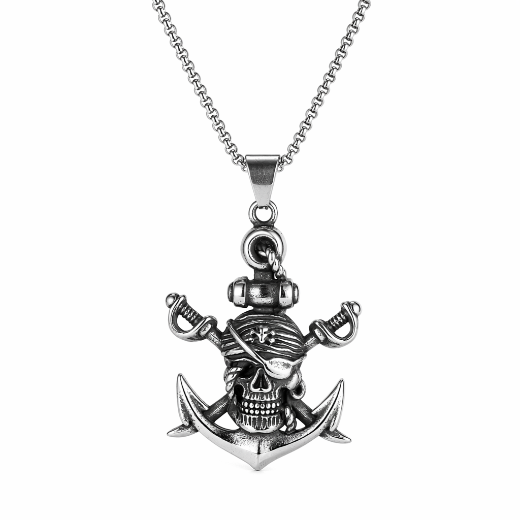Double-Edged Sword Pirate Anchor Pendant Necklace Default