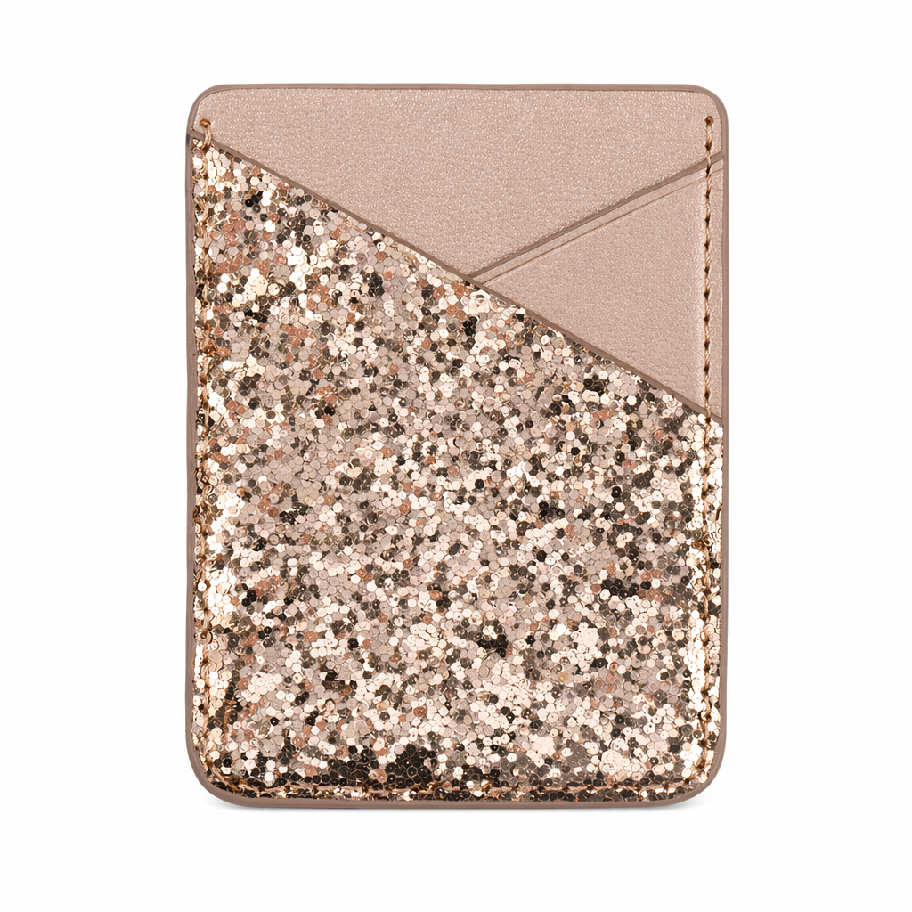 Universal Sparkling Sequins Adhesive Pocket for Mobile Phone Covers Gold