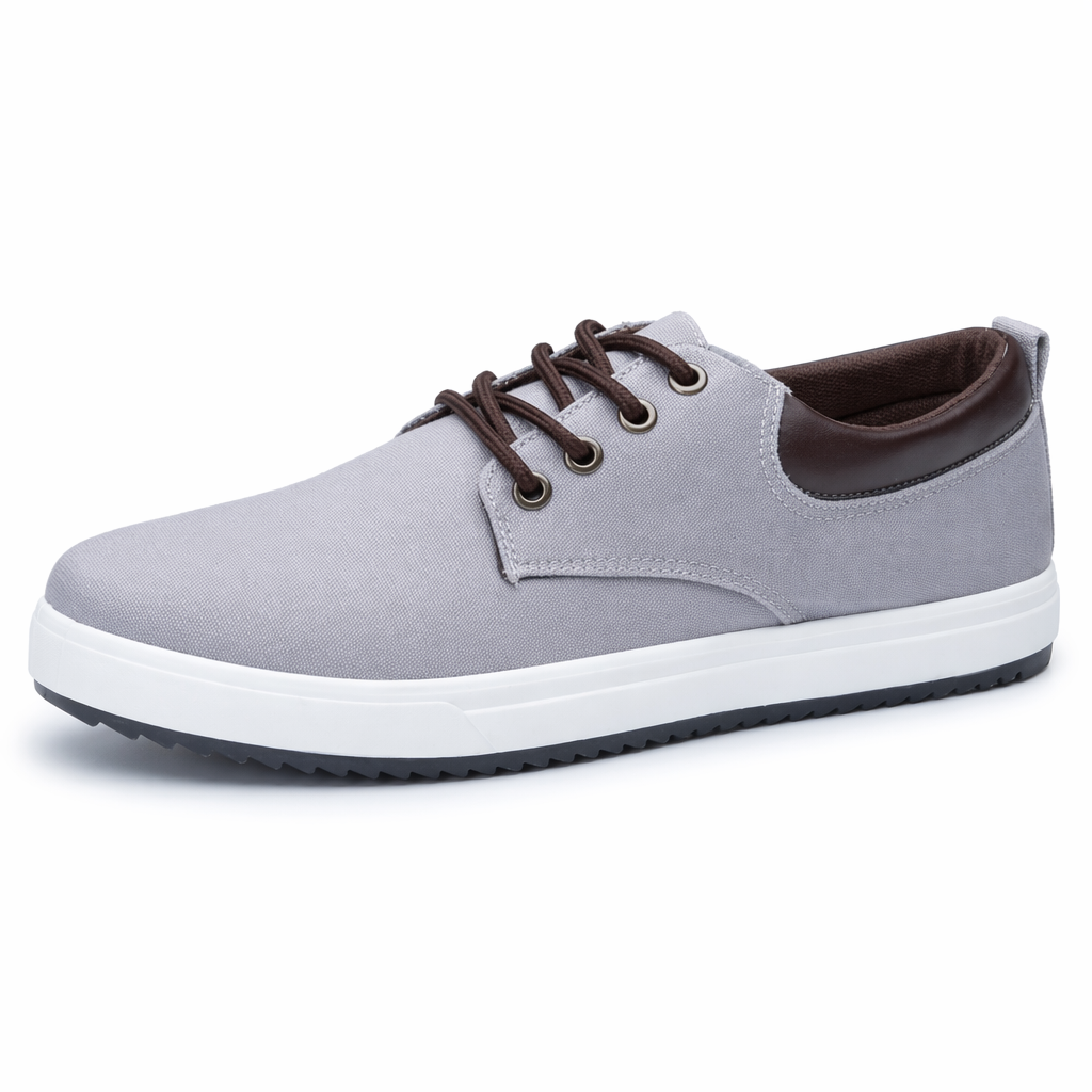 Breathable Lace-Up Casual Shoes for Men Gray