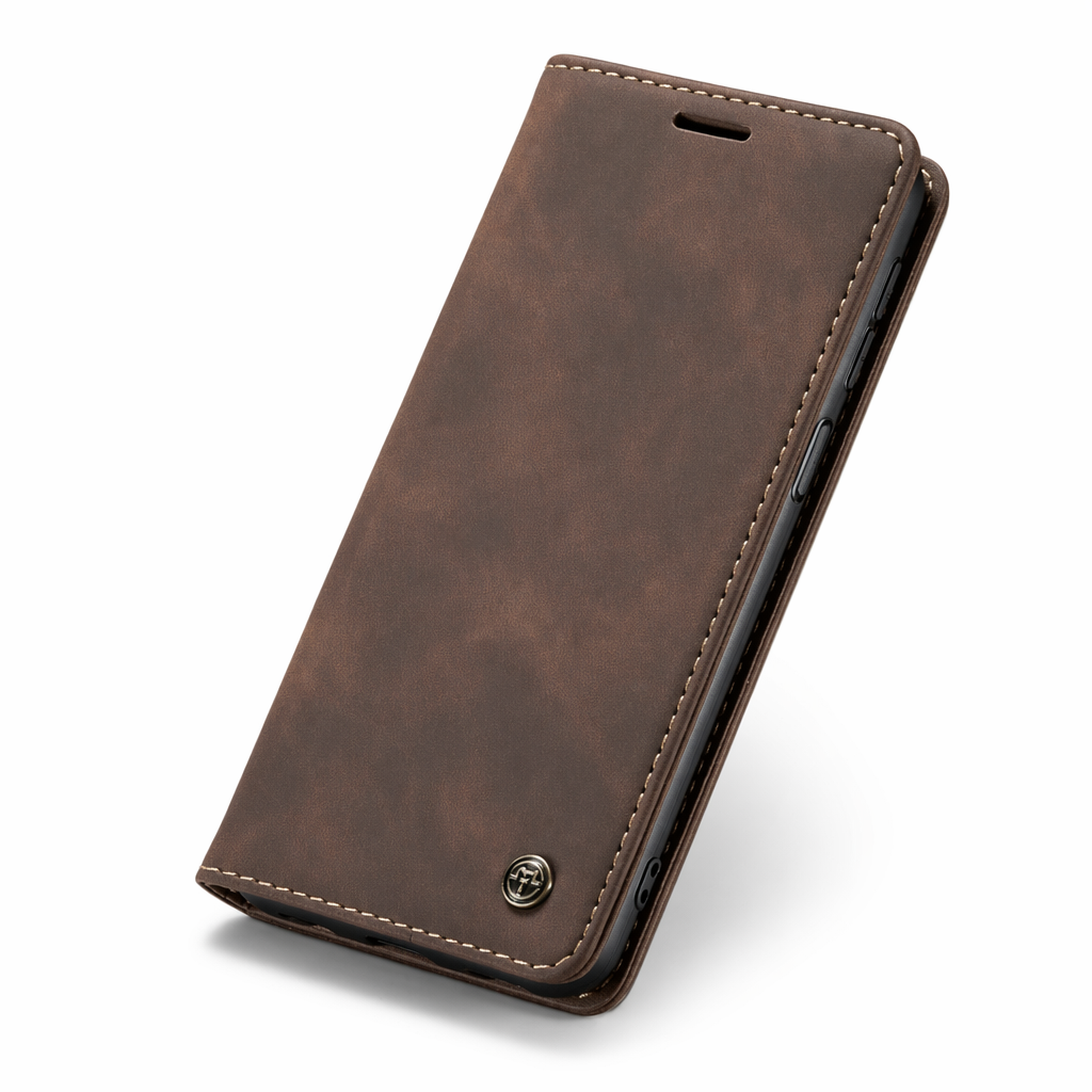 Samsung A13 A33 A53 5G Leather Folio Case Coffee
