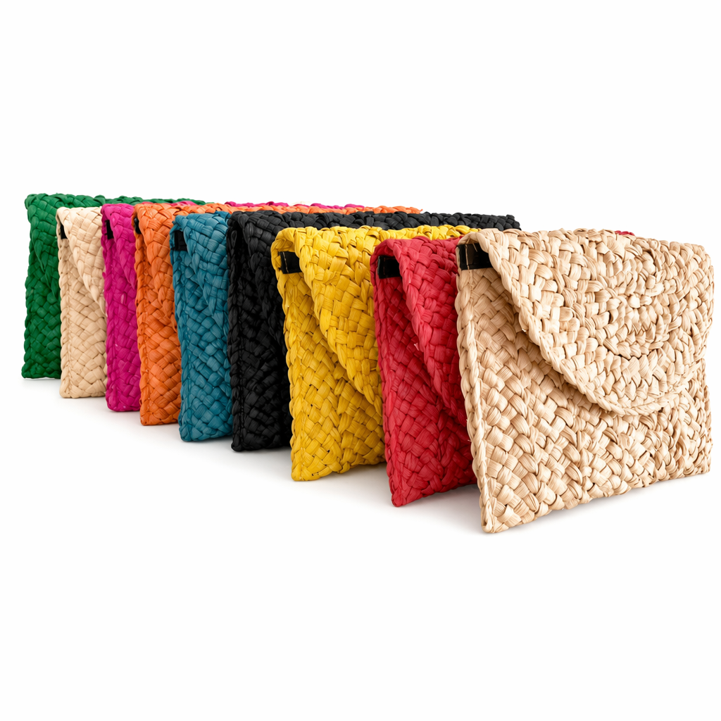 Summer Mini Straw Clutch: Embrace the Season in Style! Beige