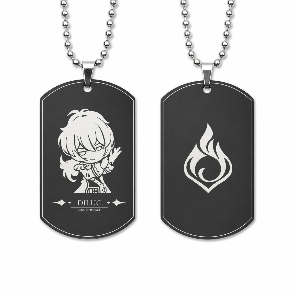 Genshin Impact Character Necklaces with Tag Diluc