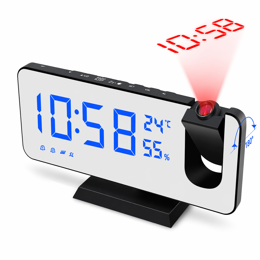 FM Radio Alarm Clock with Digital Display Default