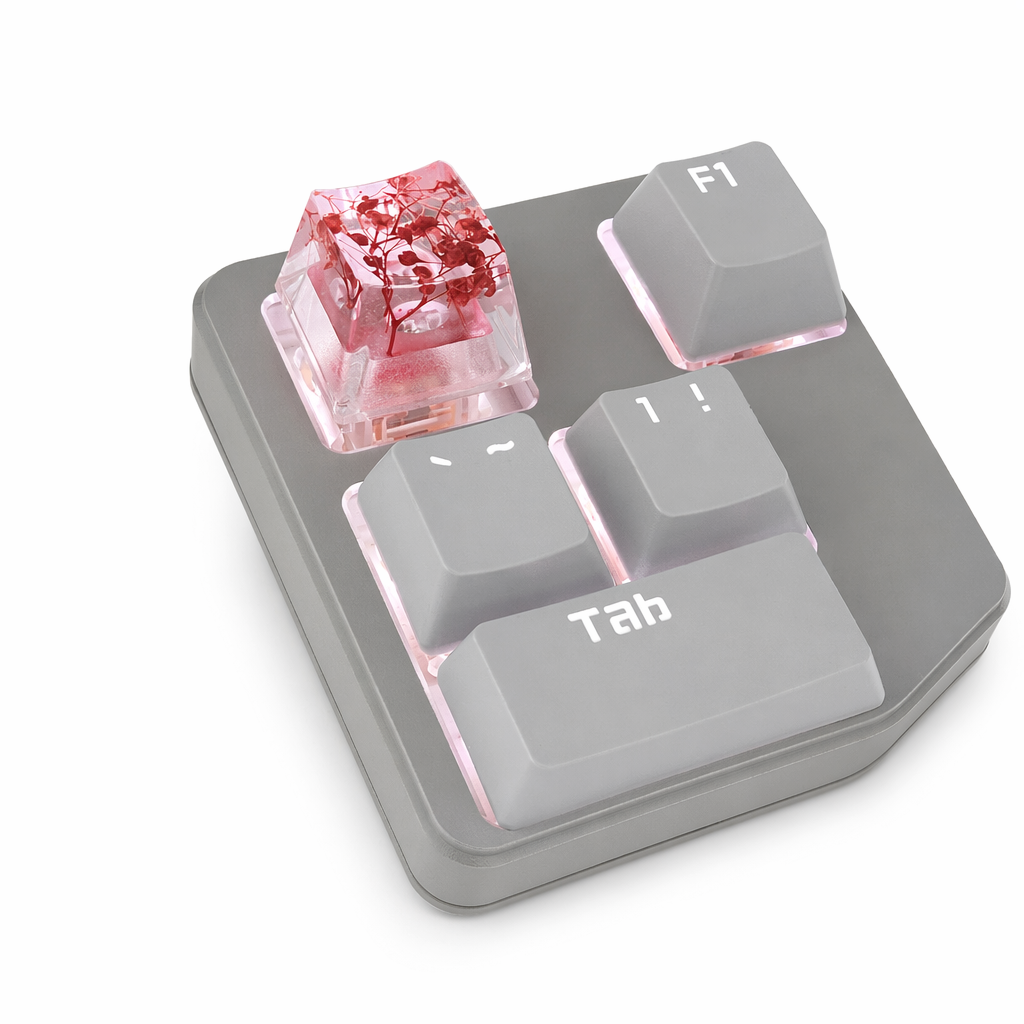 Mechanical Keyboard Keycap with Floral Design Red