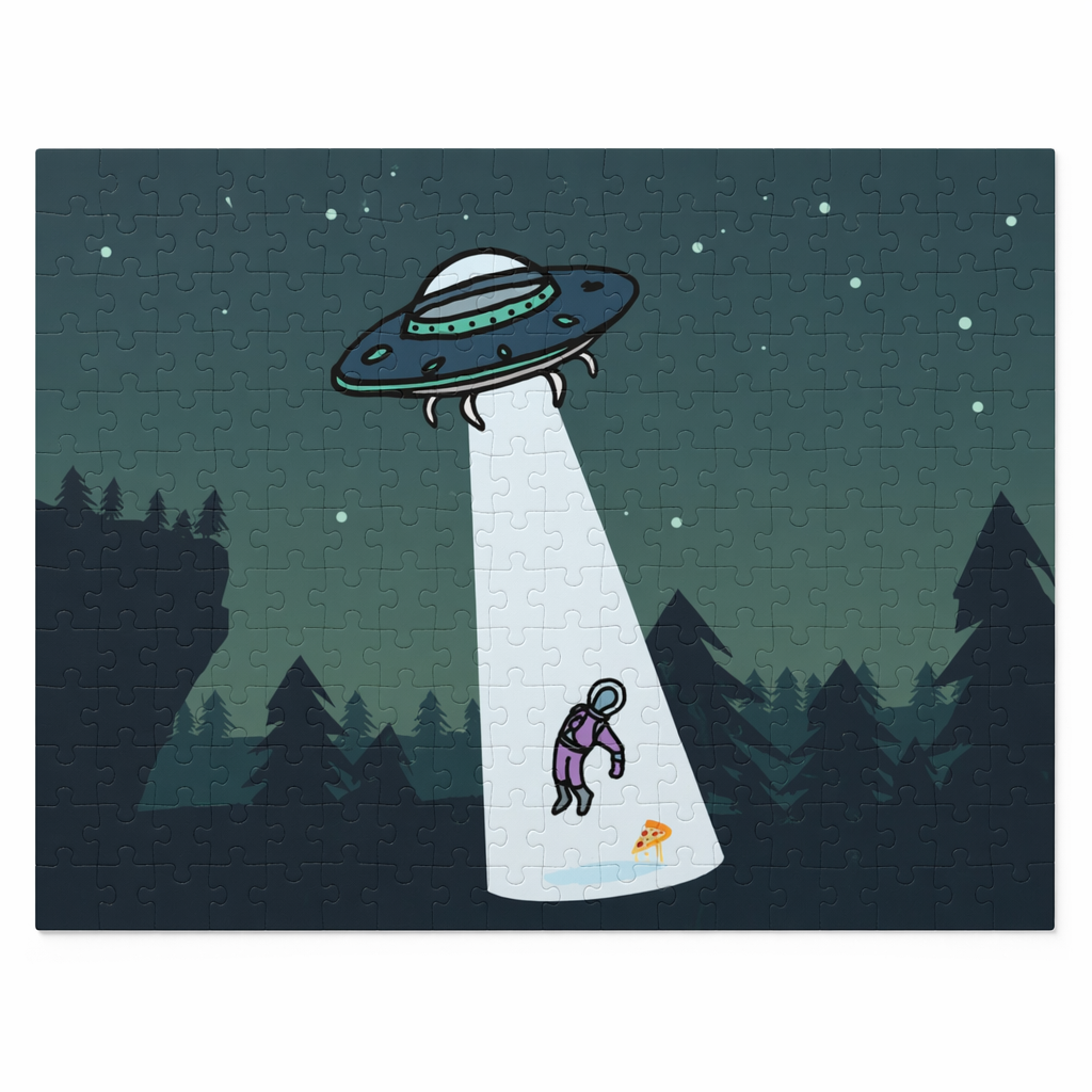 500-Piece Jigsaw Puzzle: Extraterrestrial Encounter and Pizza Party Default