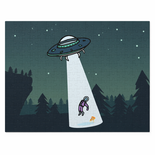 500-Piece Jigsaw Puzzle: Extraterrestrial Encounter and Pizza Party Default