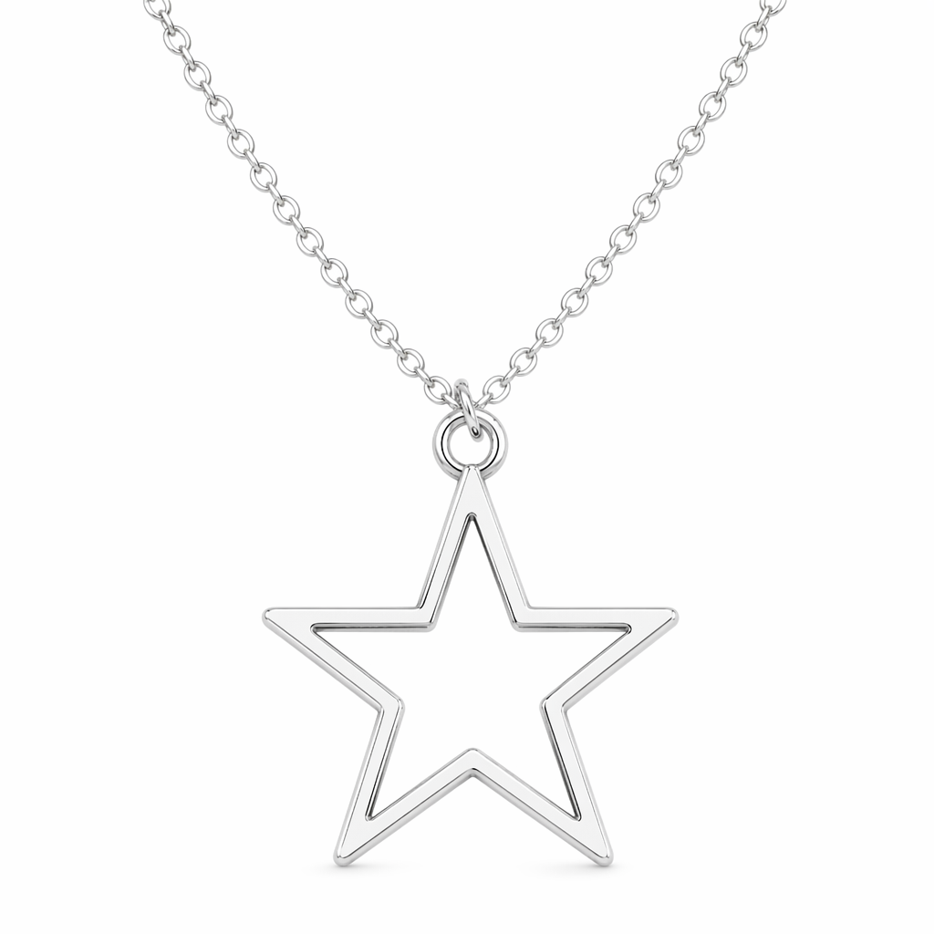 Star-Shaped Open Pendant Necklace Default