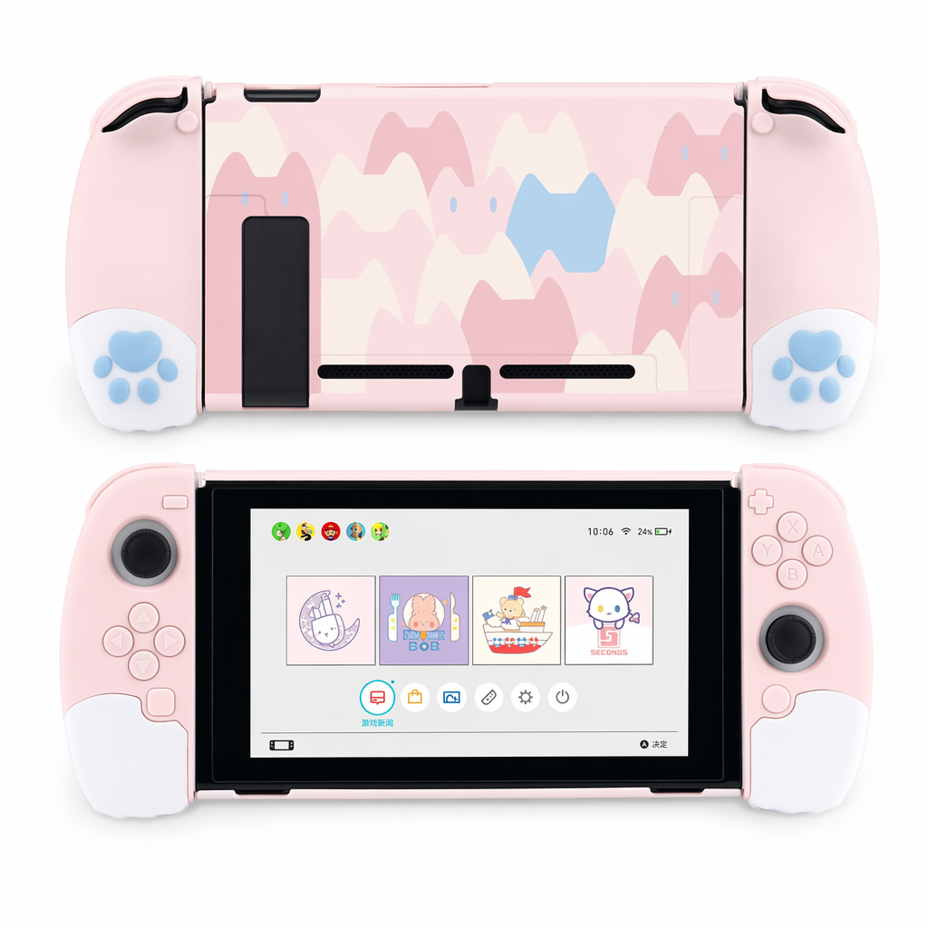 Ergonomic Cat Switch Case: Complete Protection Pink
