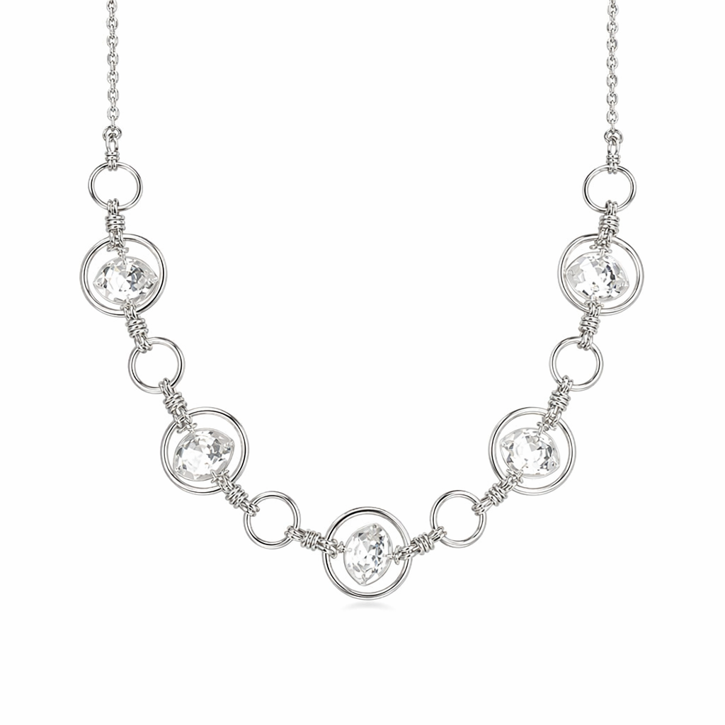 Silver Crystal Necklace by Mika Default