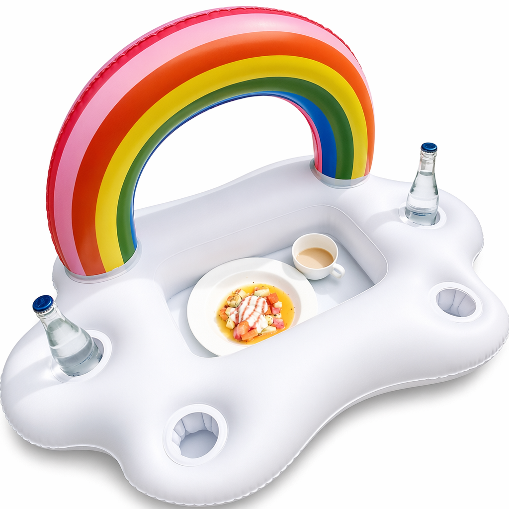 Rainbow Inflatable Floating Bar - Perfect for Food and Drinks Default