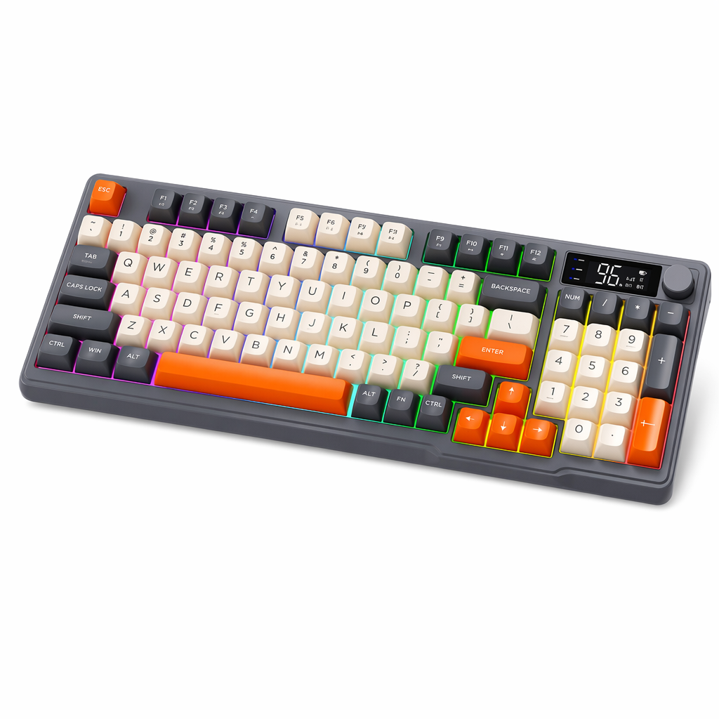 Wireless Keyboard and Mouse Set - Dragon Max 96 Bluetooth-Compatible Gray