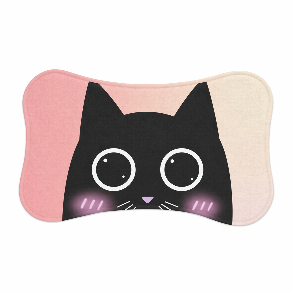 Cartoon Cat Pet Feeding Mats in Blush - Available in 3 Sizes Default