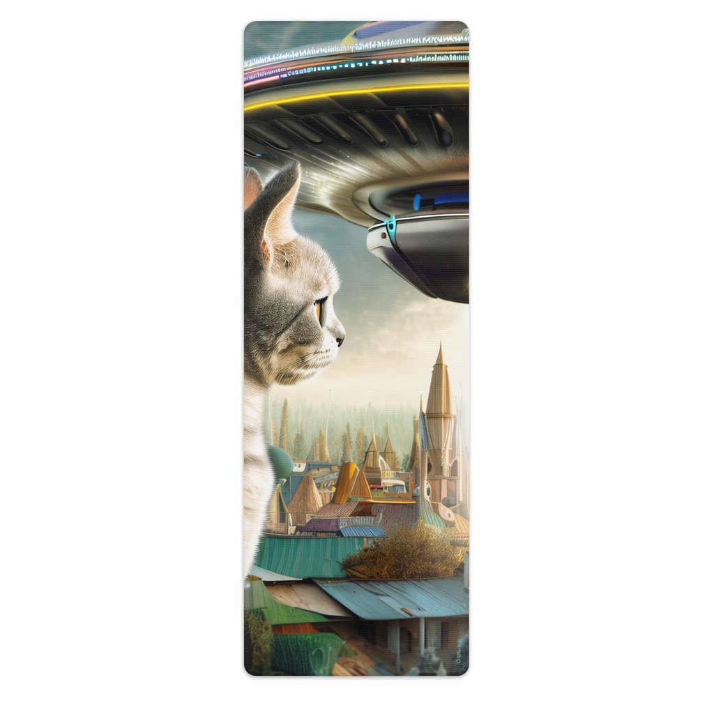 Encounter with Astrocat Yoga Mat Default