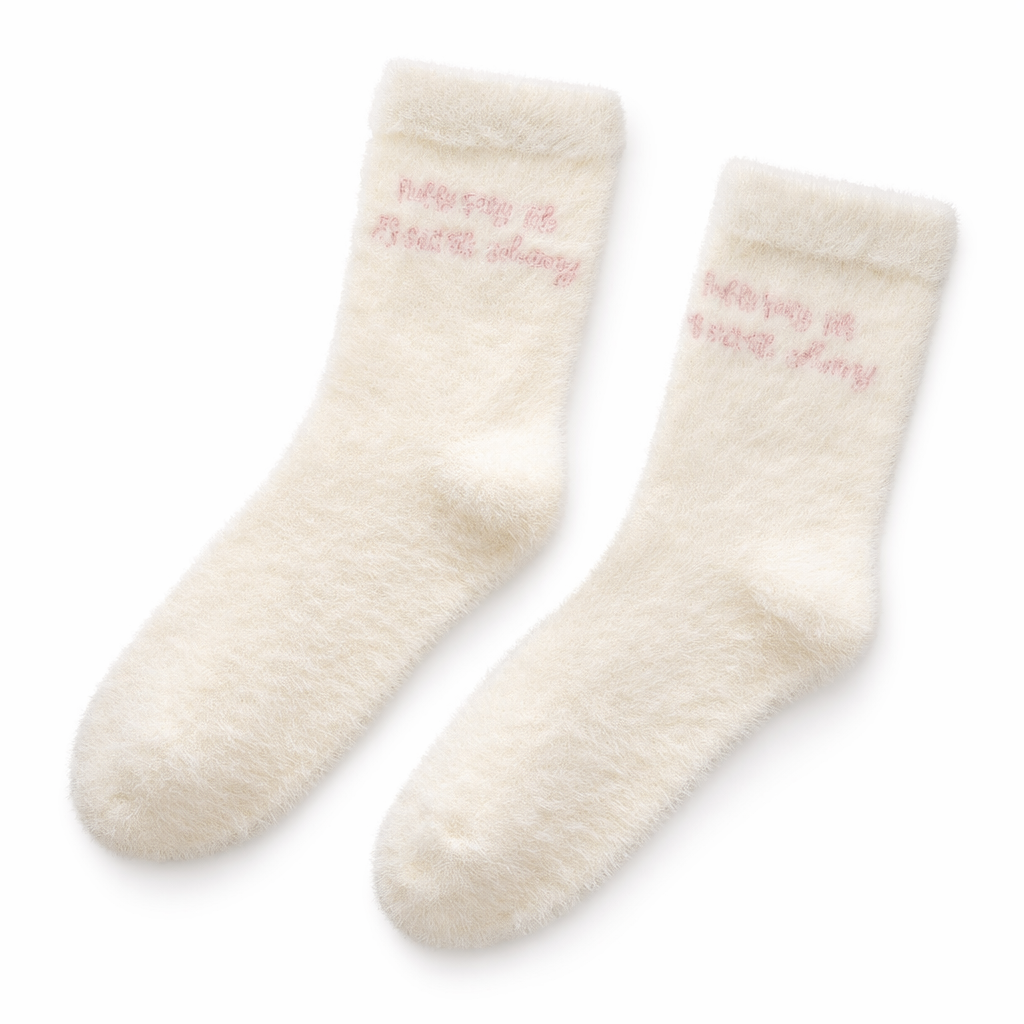 Fluffy Fairy Tale Socks Collection English alphabet