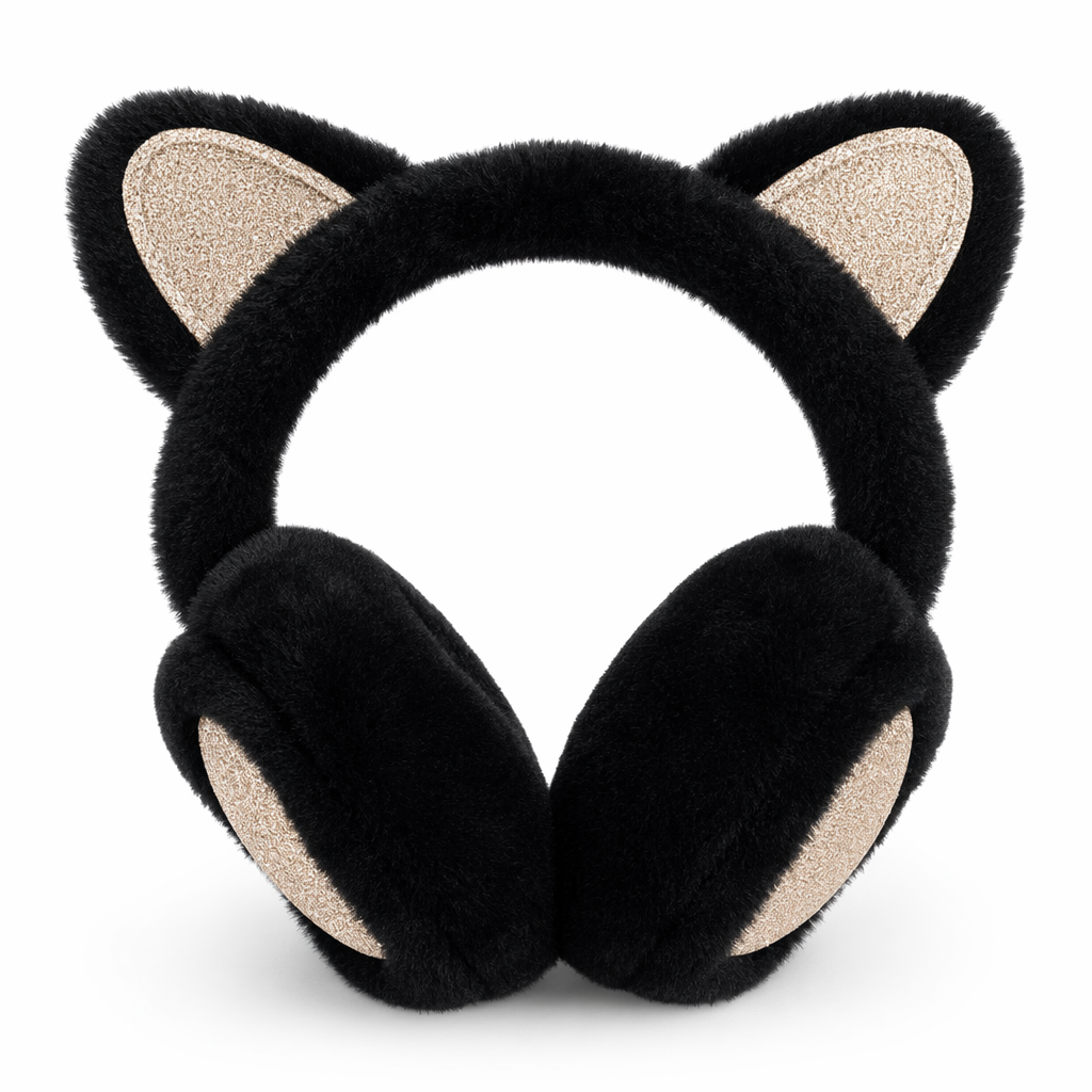 Cat Ear Earmuffs for Girls Black