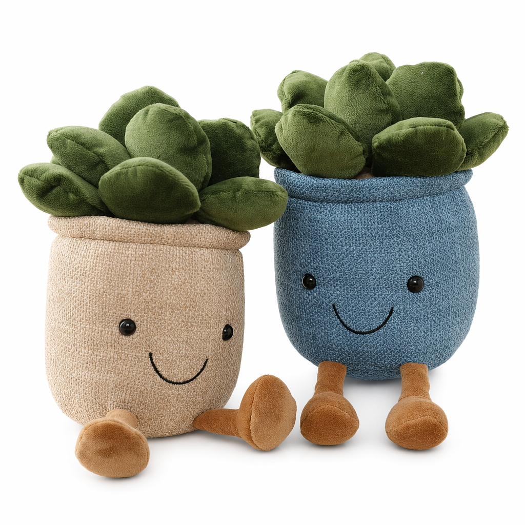 Succulent Plushy - Low Maintenance Desk Companion 2pcs set w-b