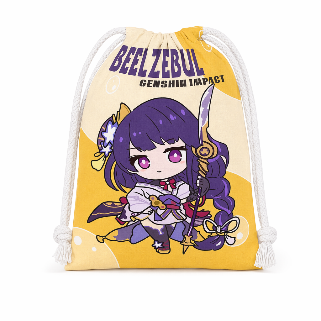 Chibi Genshin Drawstring Bags Set Raiden Shogun