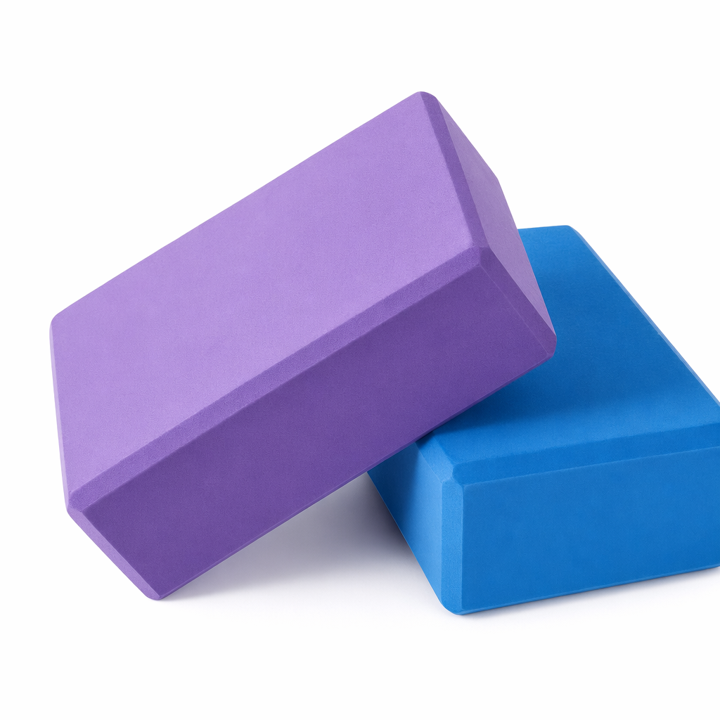 Lightweight Set of 3 Yoga Foam Fitness Blocks Blue