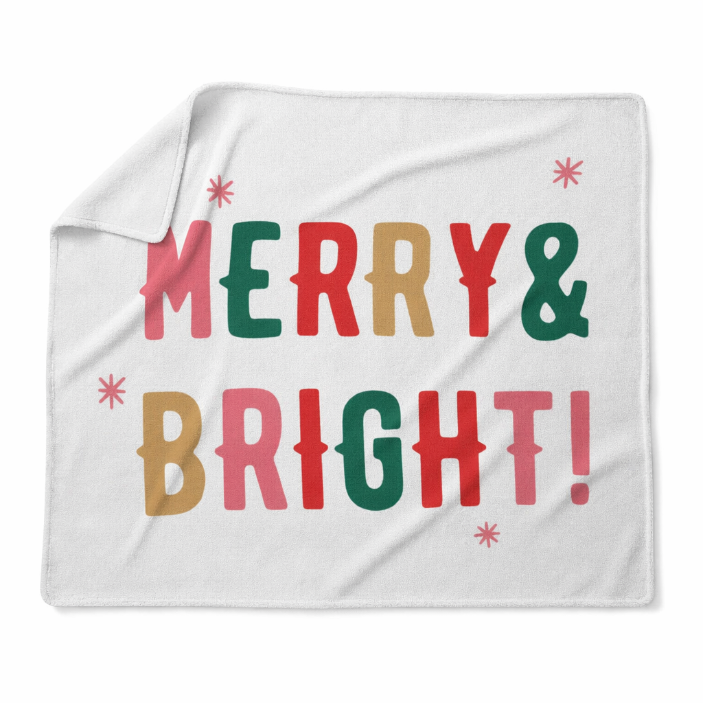 Merry and Bright Plush Holiday Blanket Throw Default