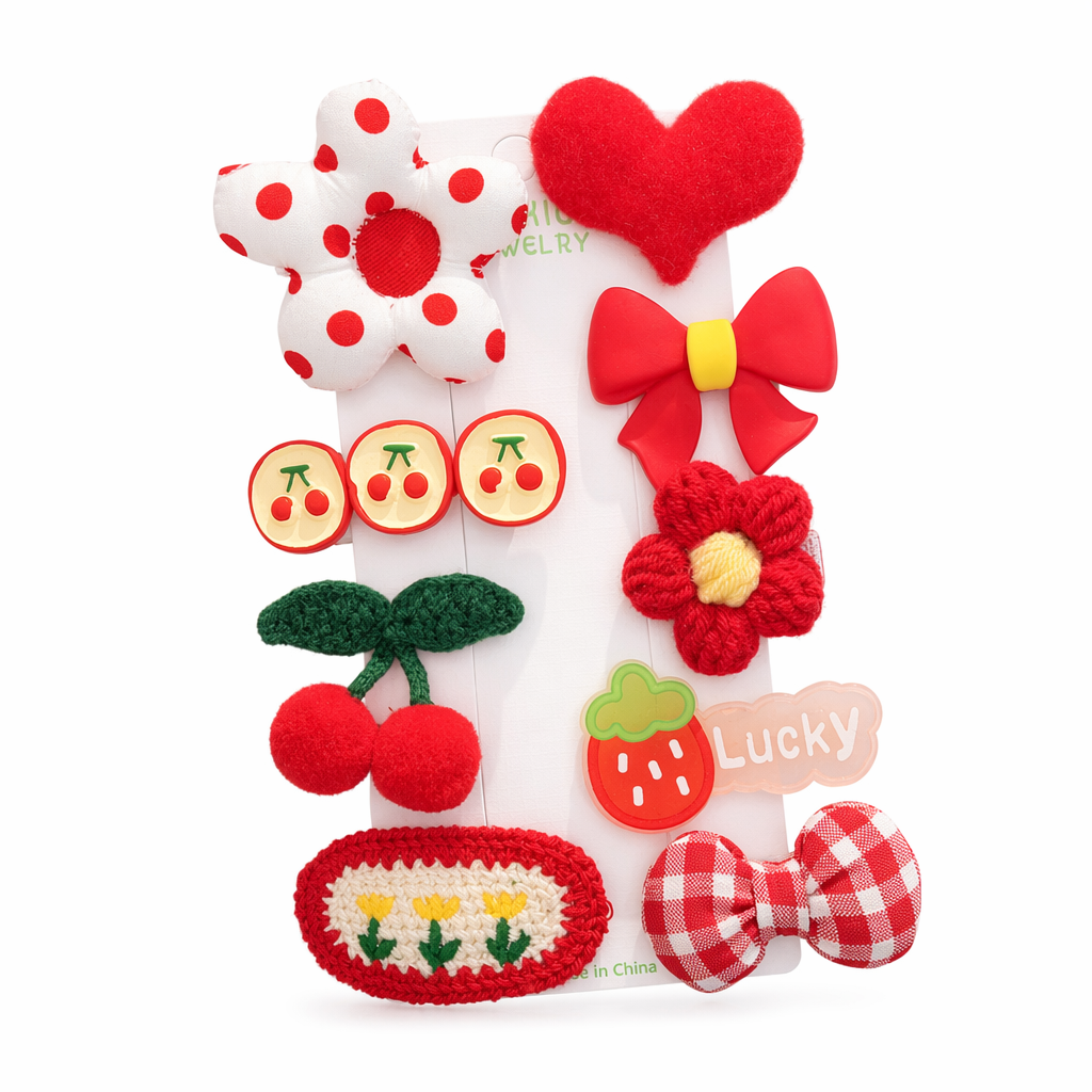 Red Hair Clip and Pin Set Default