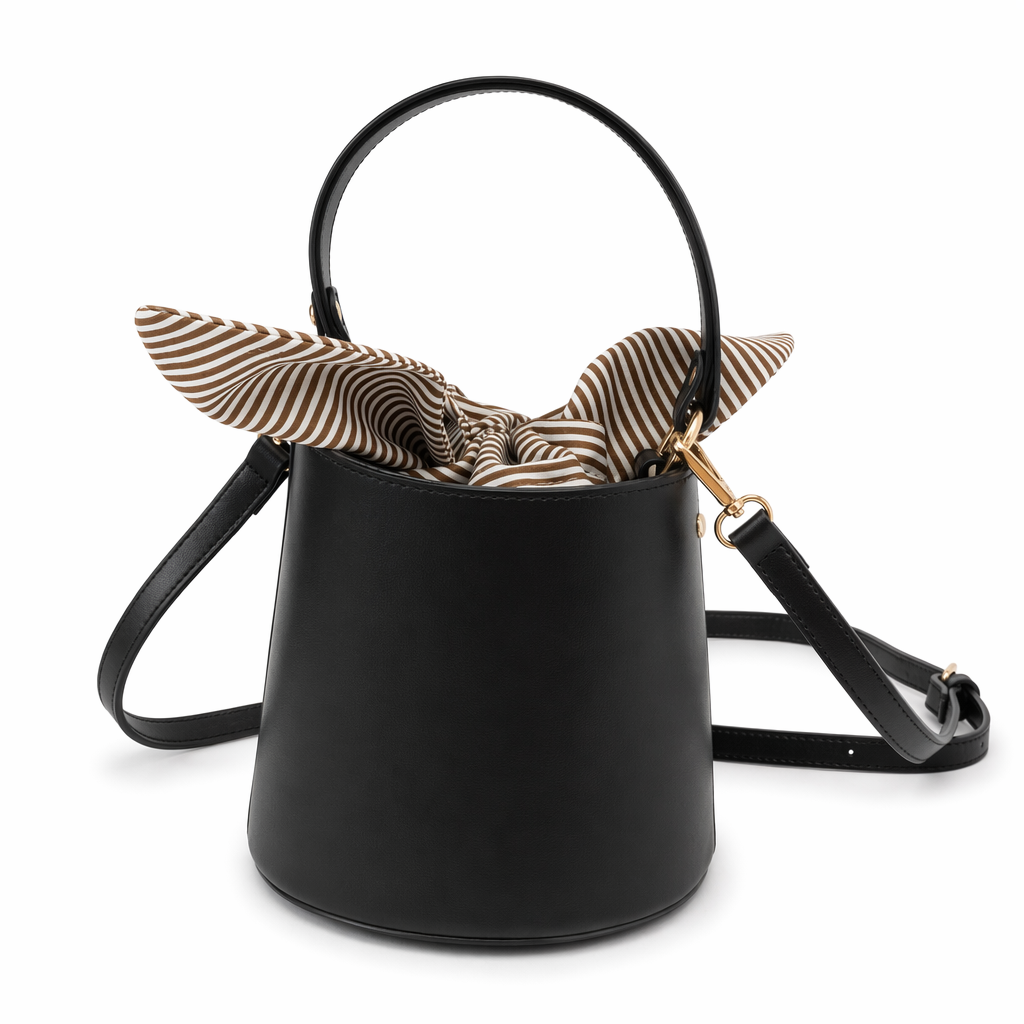 Inner Striped Bucket Bag Black