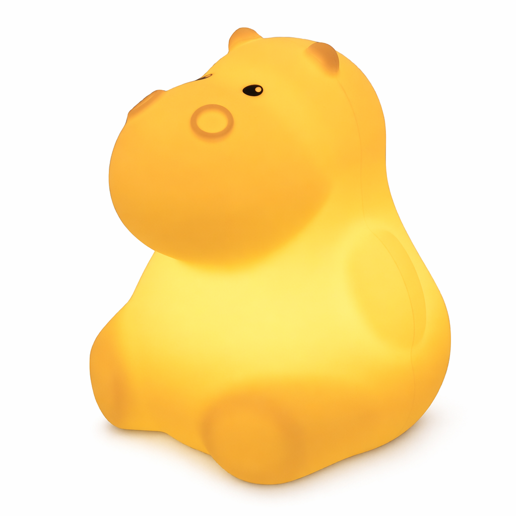 3D Animal Smart Night Light: Adorable, Energy-efficient, Touch-sensitive Hippo