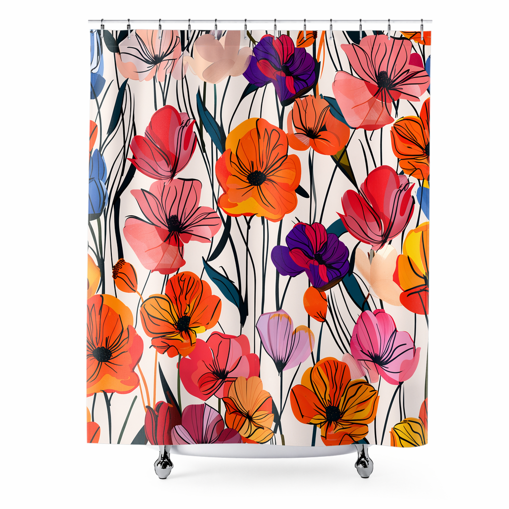 Shower Curtain with Primrose Design Default