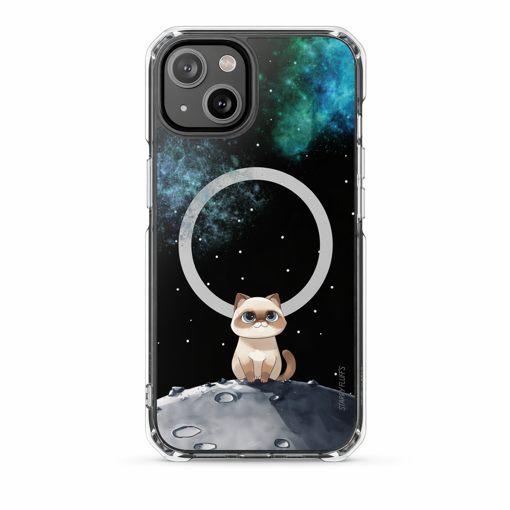 Spacey Siamese - Nebula Magnetic Clear Case for iPhone Models Default