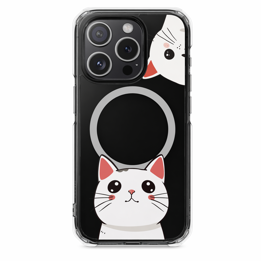 Oneticase Magnetic Case for iPhone with Cute Cat Close-Up Design Default