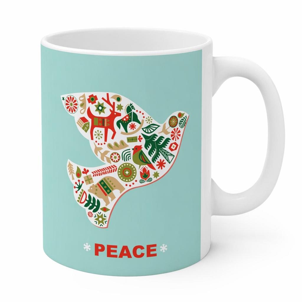 11oz Ceramic Mug - Dove of Peace for the Holiday Season Default